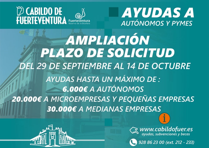 El Cabildo amplía el plazo para solicitar las ayudas a autónomos y ...