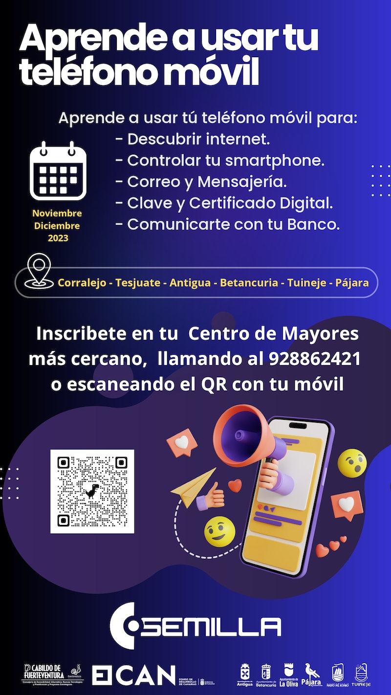 El Cabildo apuesta por mejorar el uso eficaz de los teléfonos móviles con cursos formativos