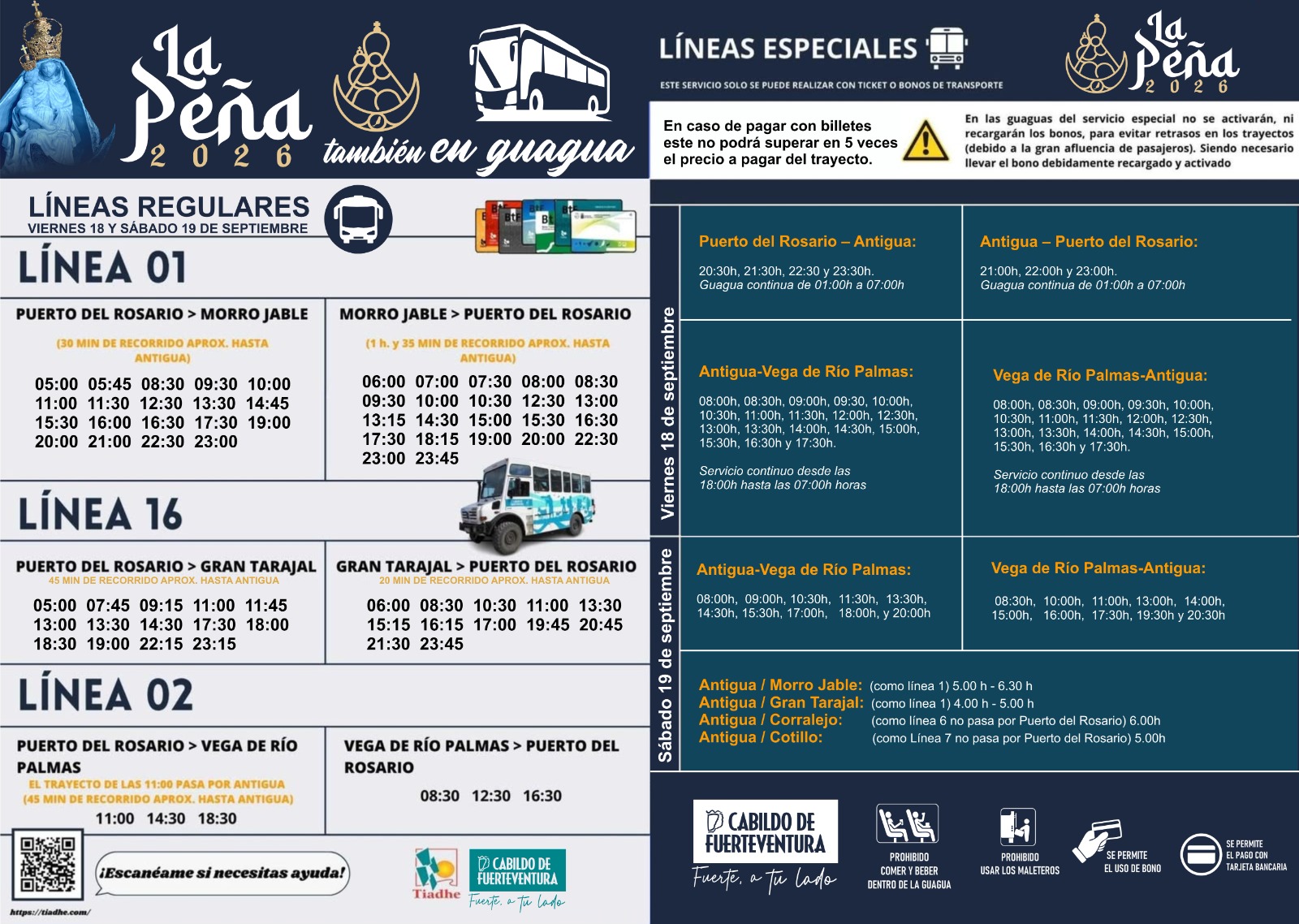 Lineas especiales La Peña | Cabildo Fuerteventura