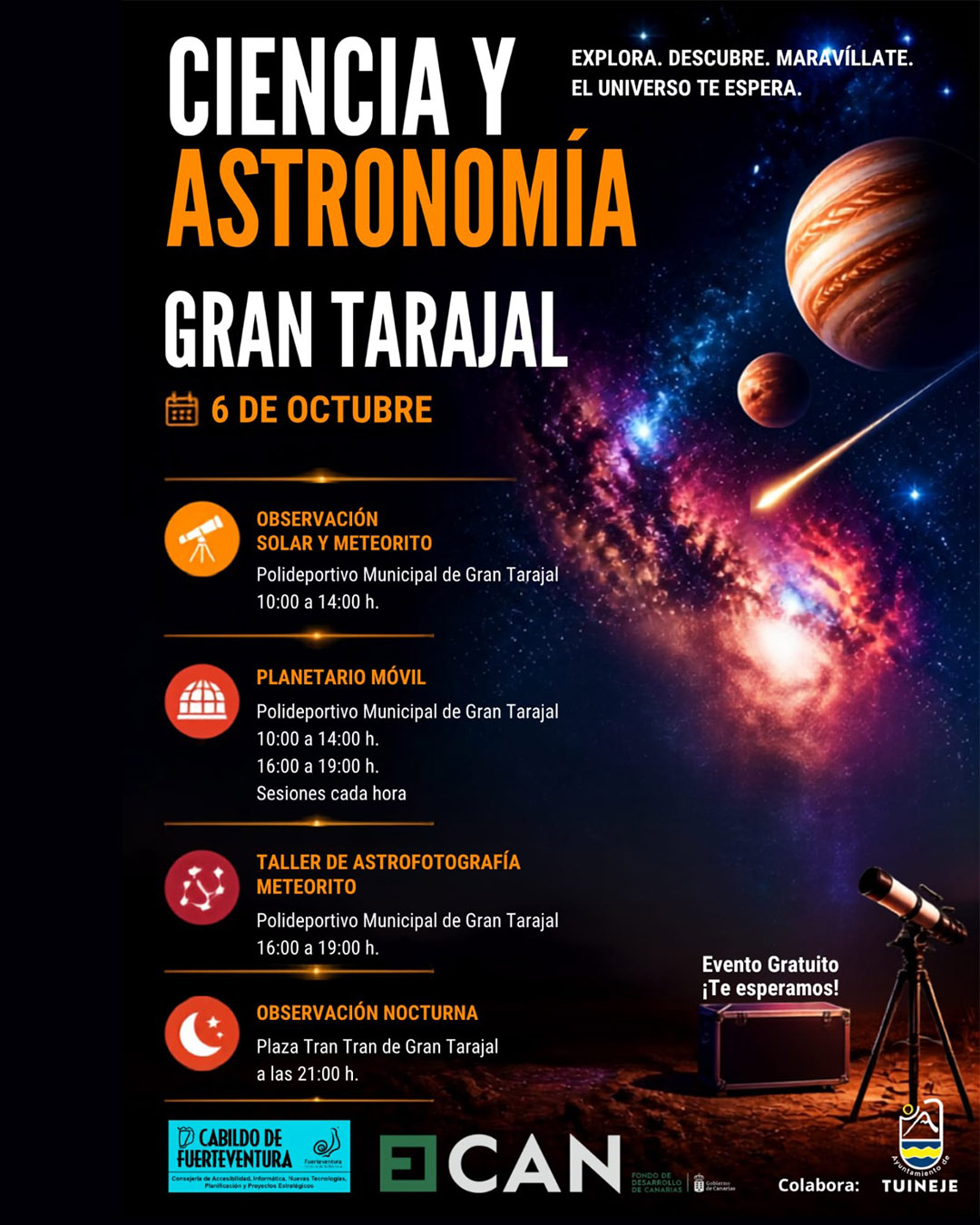 ciencia y la astronomía a Gran Tarajal y Tarajalejo | Cabildo de Fuerteventura